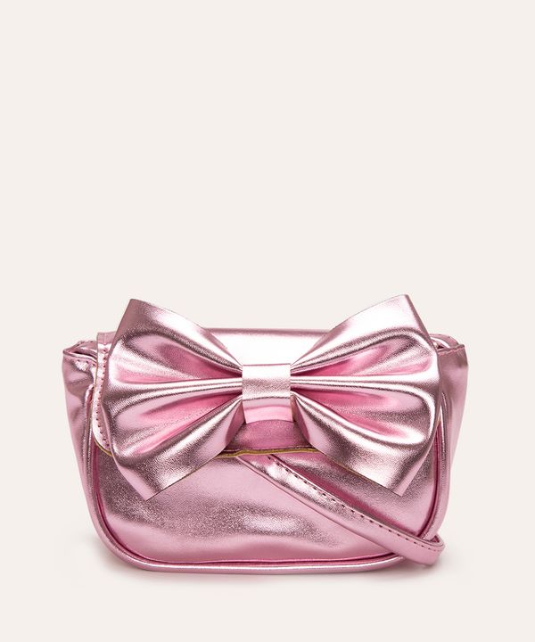 bolsa infantil metalizada laço rosa UNICO