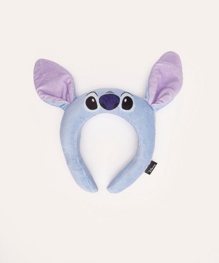 tiara de pelucia infantil stitch azul UNICO
