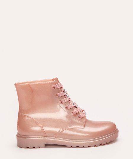 bota coturno infantil rosa claro 26 bota coturno infantil rosa claro 26