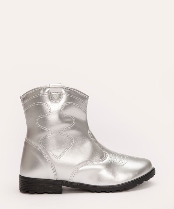 bota westen infantil metalizada prata 30