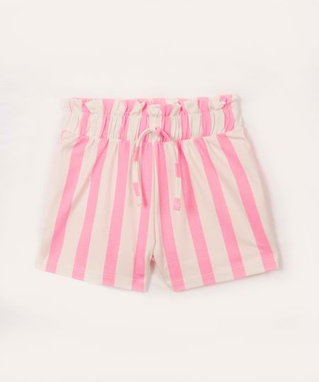 short de algodão infantil clochard listrado off white 10