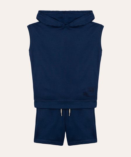 conjunto de moletom infantil com capuz azul 4 conjunto de moletom infantil com capuz azul 4