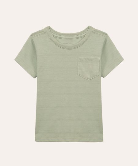 camiseta infantil texturizada com bolso verde 5