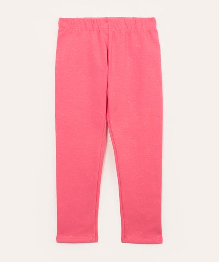 calça legging infantil com glitter forrada felpuda rosa 1