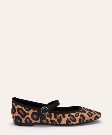 sapatilha mary jane animal print oneself bege 34