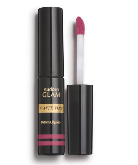eudora glam batom líquido matte tint fúcsia sutil UNICO