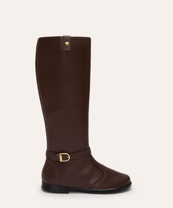bota infantil cano longo molekinha com fivela marrom 36