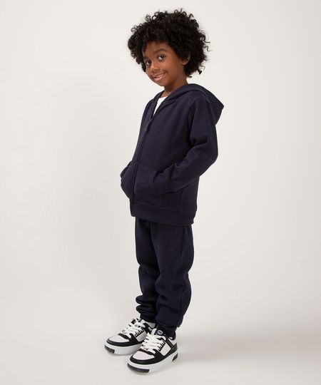 calça jogger de moletom infantil - azul marinho 4