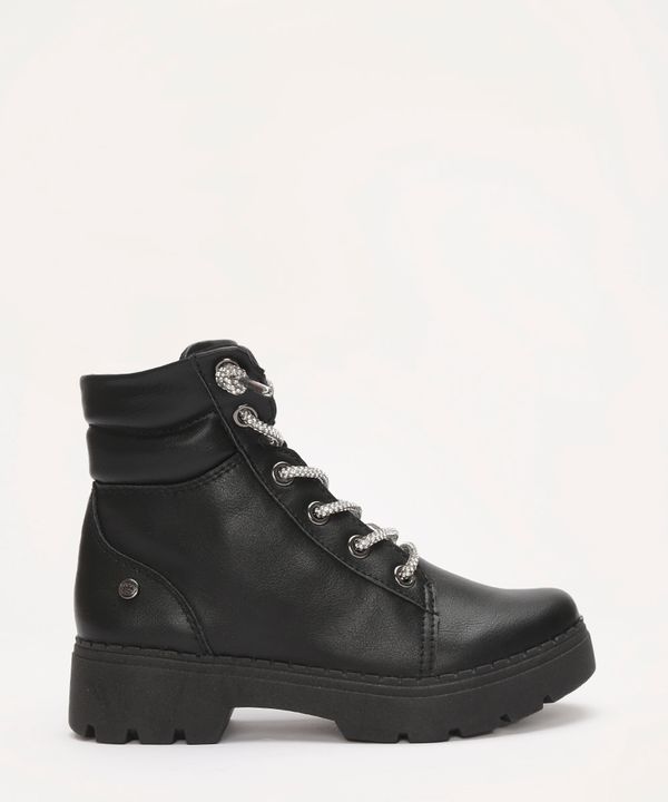 bota coturno pink cats cadarço metalizado preto 33