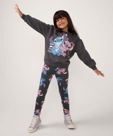 conjunto de moletom infantil stitch e angel cinza 10 conjunto de moletom infantil stitch e angel cinza 10