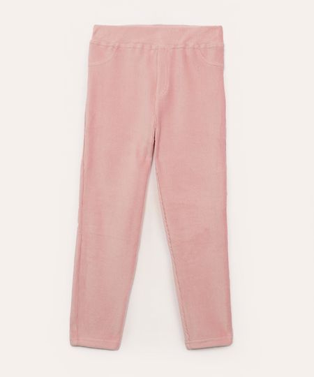 calça legging infantil aveludada rosa 4