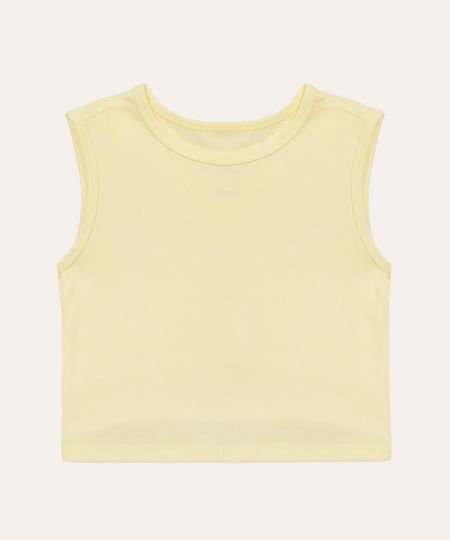 cropped infantil de algodão amarelo 6