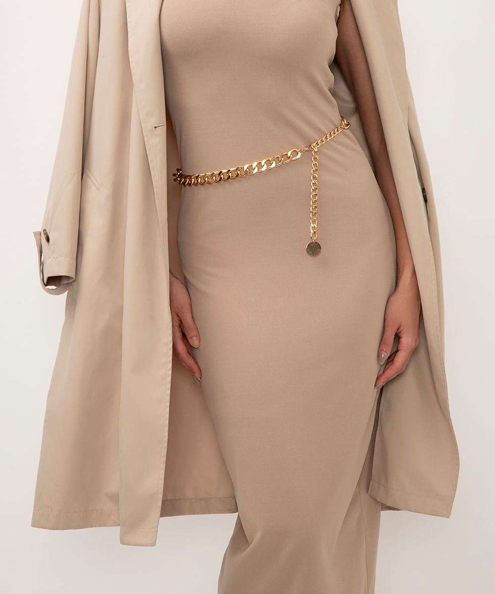 cinto de corrente grossa dourado