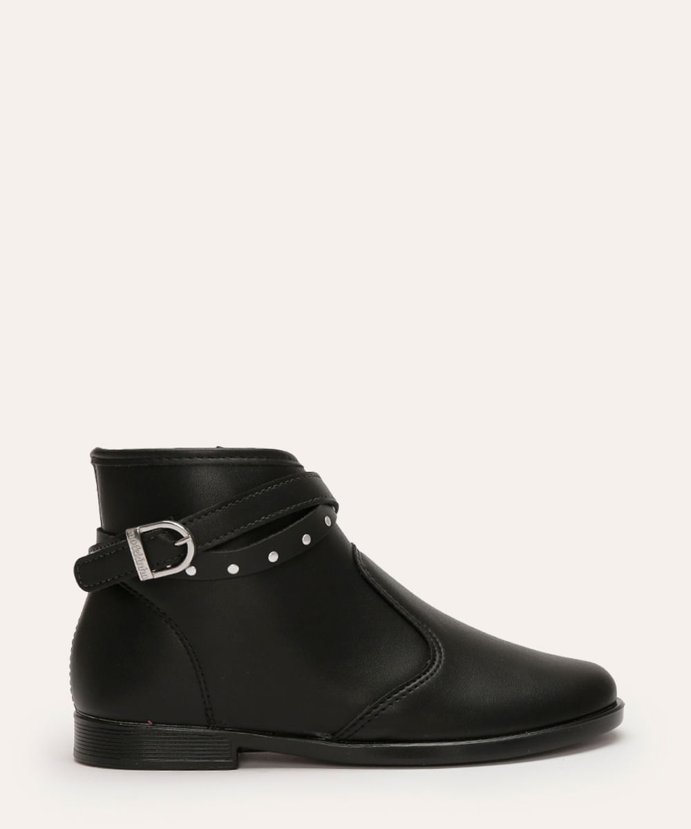 bota biker infantil com tachas molekinha preto