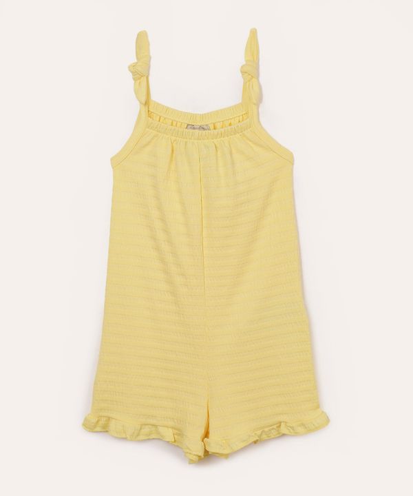macacão infantil curto com elástico amarelo 4