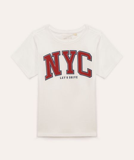 camiseta de algodão infantil nyc off white 2