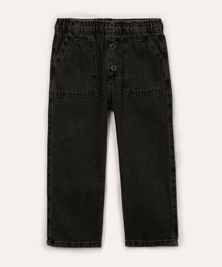 calça jeans infantil com elástico preta 3
