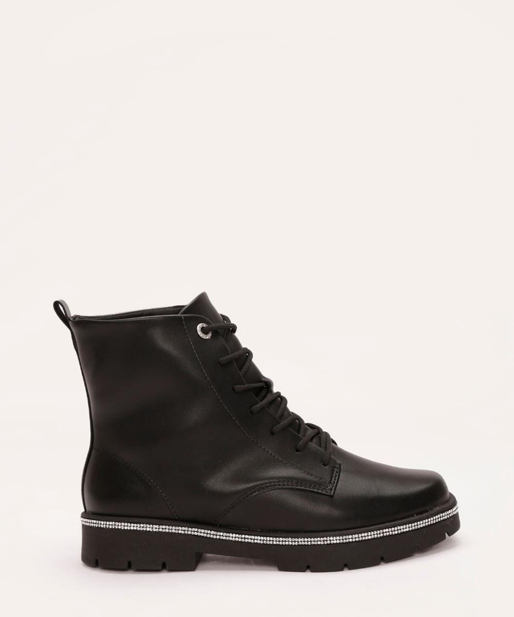 bota coturno com strass vizzano preto