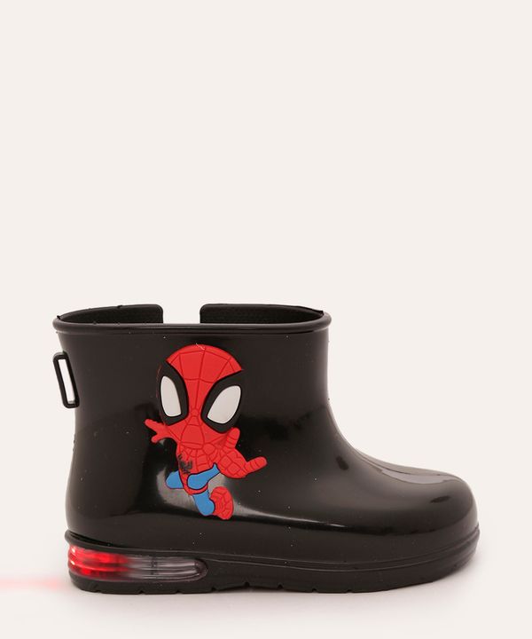 galocha infantil homem aranha com luz preta 23-24