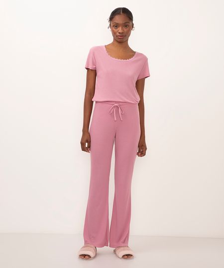 calça de pijama flare rosa M calça de pijama flare rosa M