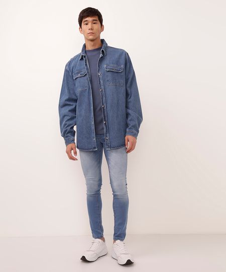 calça jeans super skinny azul 38