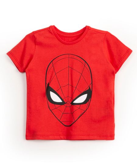 camiseta infantil manga curta homem aranha vermelho 1