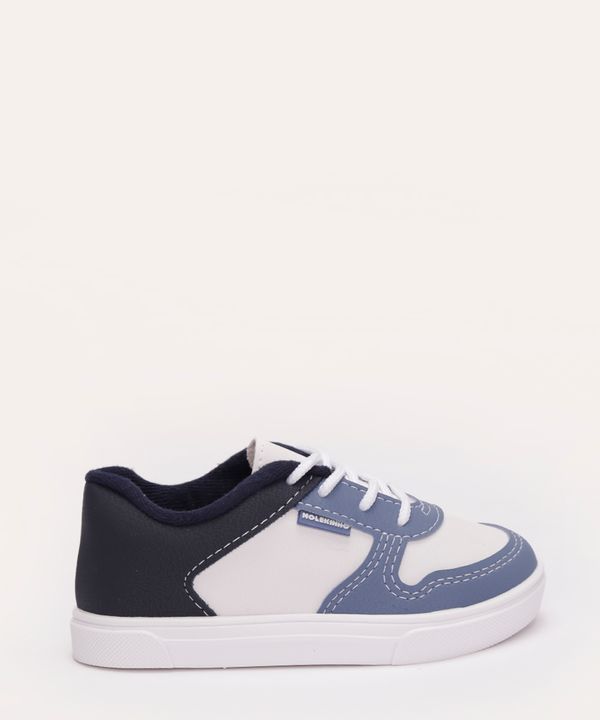 tênis casual infantil com recorte azul marinho 20