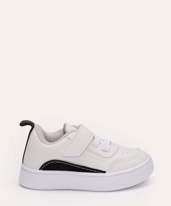 tênis infantil com velcro branco 22