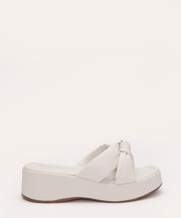 tamanco plataforma com nó via uno off white 38