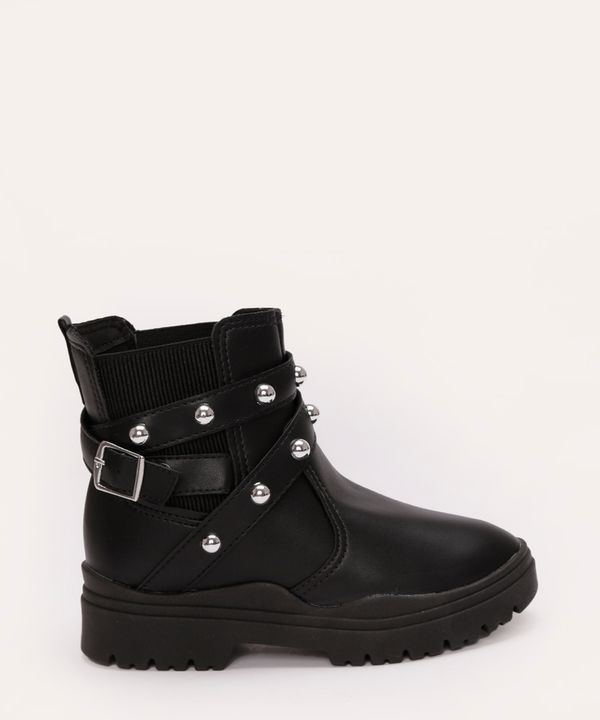 bota infantil tratorada com tachas molekinha preta 30