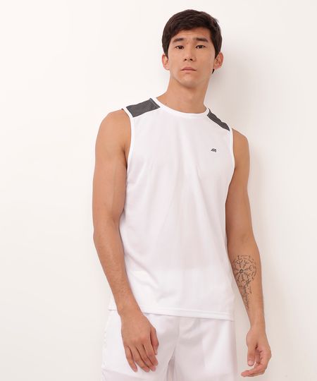 regata bicolor esportivo ace branca M regata bicolor esportivo ace branca M