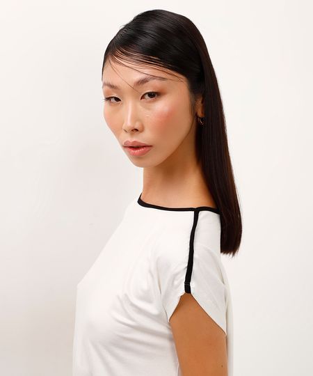 blusa de viscose manga japonesa bicolor off white P blusa de viscose manga japonesa bicolor off white P