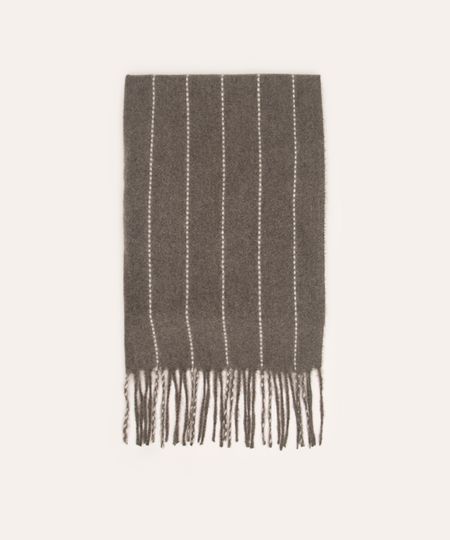 cachecol de tricot risca de giz cinza UNICO cachecol de tricot risca de giz cinza UNICO