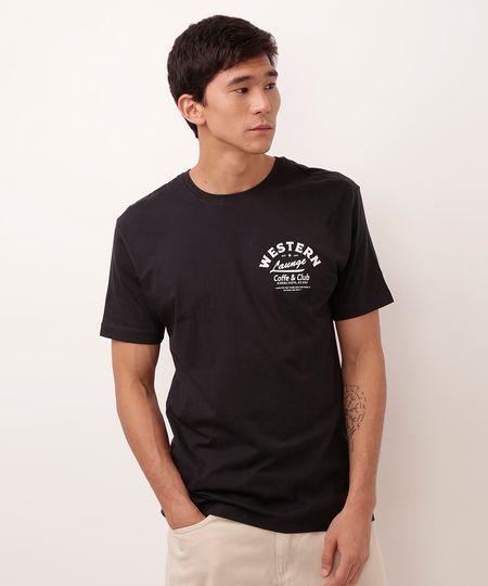 camiseta de algodão relaxed moto preta M