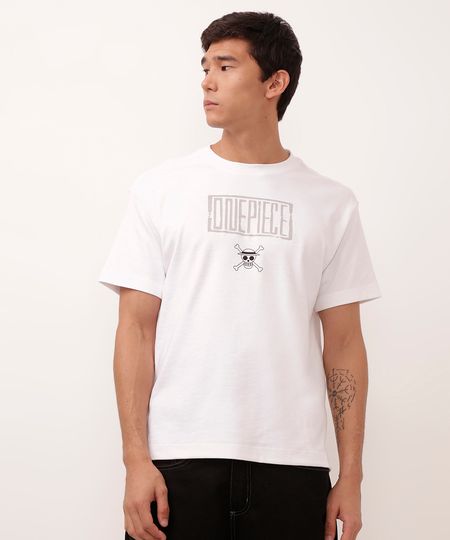 camiseta de algodão one piece off white M
