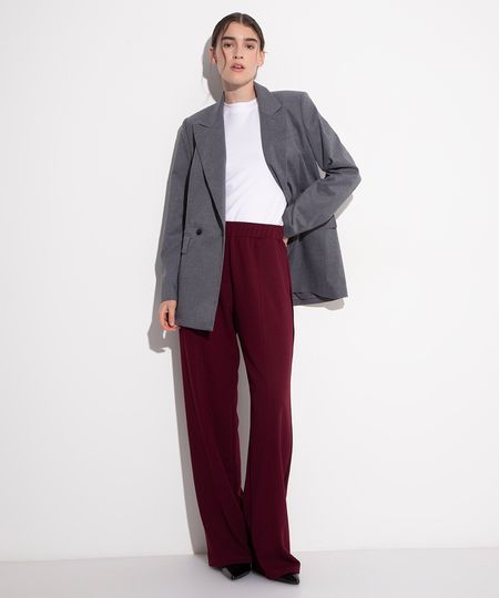 calça com viés cós elástico mindset vinho P