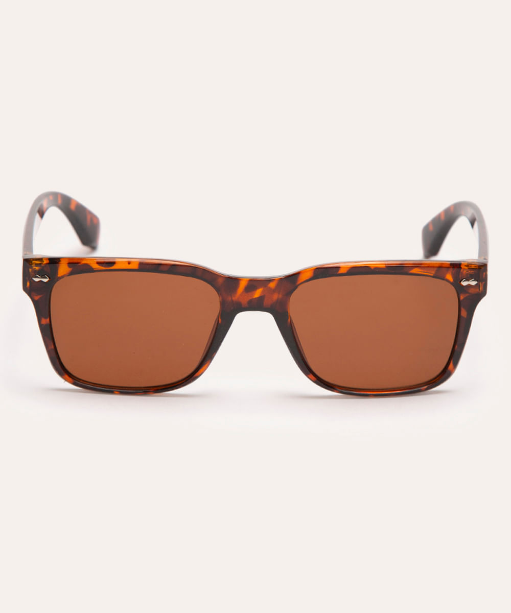óculos de sol quadrado tartaruga triton marrom