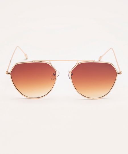 óculos de sol oval triton dourado UNICO