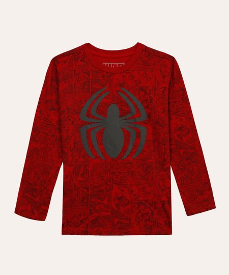 camiseta infantil homem aranha vermelho 8