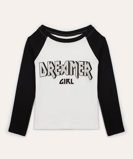 blusa de algodão infantil dreamer com brilho preto 6 blusa de algodão infantil dreamer com brilho preto 6