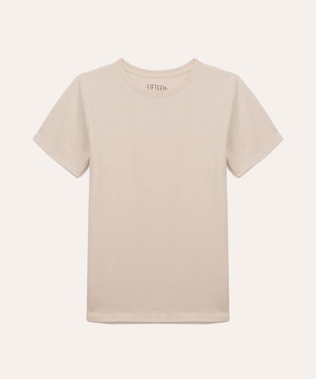 camiseta de algodão juvenil texturizada manga curta bege 12 camiseta de algodão juvenil texturizada manga curta bege 12