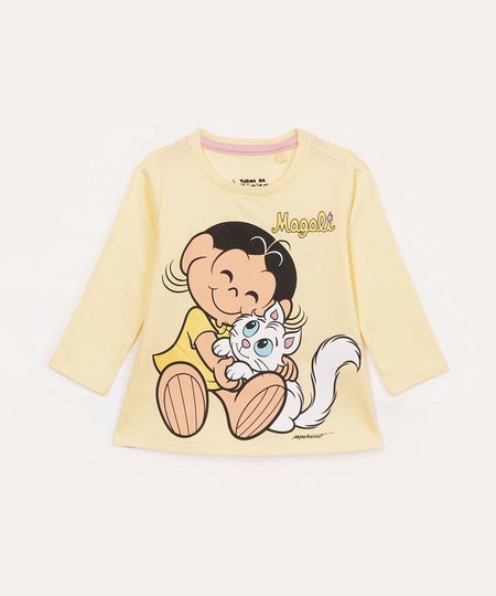 blusa de algodão infantil magali amarelo 3