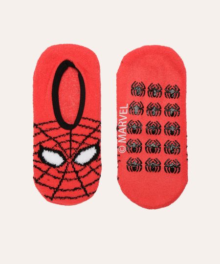 meia sapatilha infantil homem aranha vermelho 23 - 28