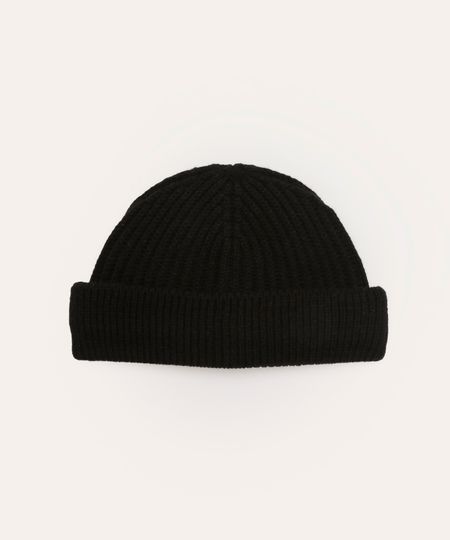 gorro de tricot canelado preto UNICO gorro de tricot canelado preto UNICO