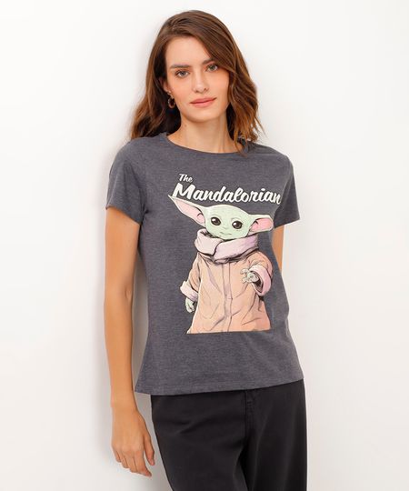 camiseta de algodão manga curta star wars cinza M camiseta de algodão manga curta star wars cinza M