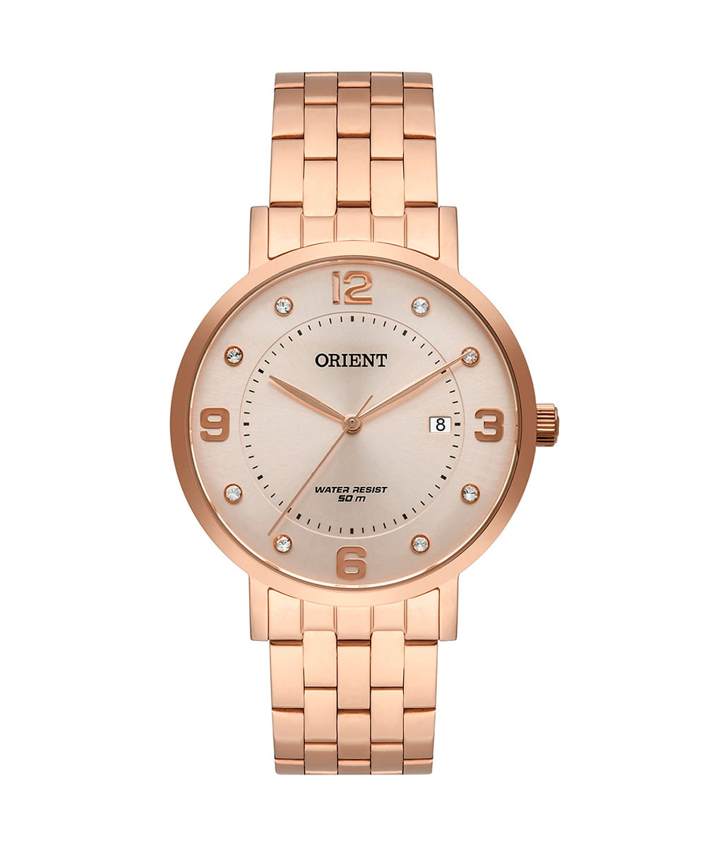 relógio orient analógico FRSS1042 R2RX rosê