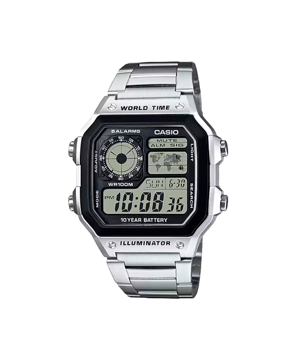 relógio casio digital AE-1200WHD-1AVDF prateado