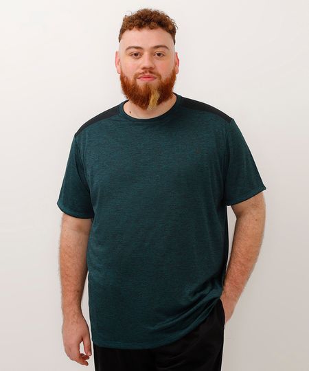 camiseta plus size manga curta esportiva ace preta - petroleo GG4 camiseta plus size manga curta esportiva ace preta - petroleo GG4