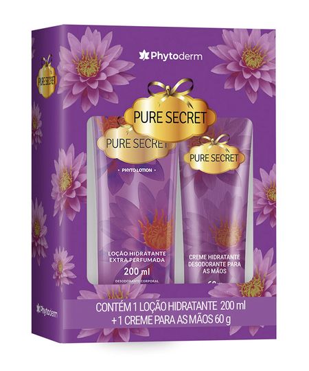 kit presente phytoderm pure secret loção hidratante corporal 200ml e creme de mãos 60g UNICO kit presente phytoderm pure secret loção hidratante corporal 200ml e creme de mãos 60g UNICO