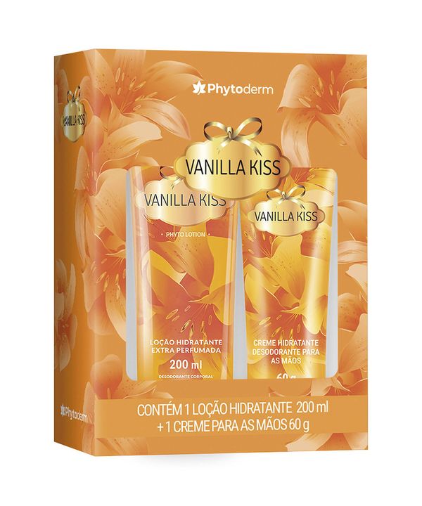 kit presente phytoderm vanilla kiss loção hidratante corporal 200ml e creme de mãos 60g UNICO